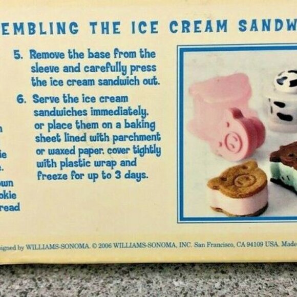 Williams Sonoma ice cream Sandwich molds Cutters NEW in box - Picture 5 of 8
